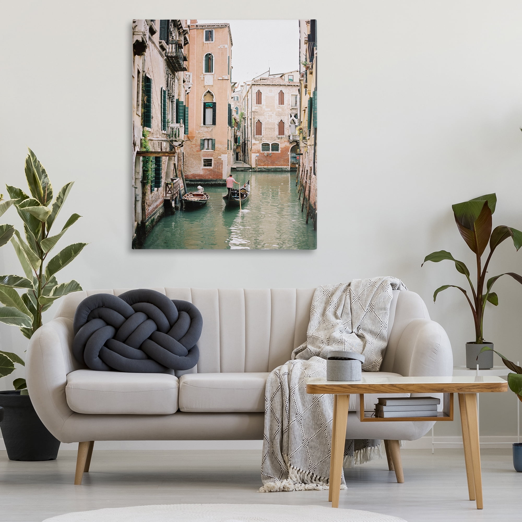 Stupell Industries Canal Gondolas Scene Town & City Photography Gallery Wrapped Canvas Art Print Wall Art, 36 x 48