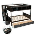 thumbnail image 2 of Newboti Furniture Twin over Full Bunk Bed with Shelfs, Storage Staircase and 2 Drawers, Espresso NO.70983, 2 of 16