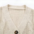 thumbnail image 5 of FOCUSNORM Women's Long Sleeve Cable Knit Sweater Open Front Cardigan Button Loose Outerwear, 5 of 8
