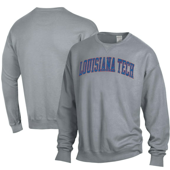Men's ComfortWash Gray Louisiana Tech Bulldogs Garment Dyed Pullover Sweatshirt