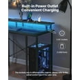 thumbnail image 4 of VEVOR 47 inch Computer Desk with Smart LED Lights and Power Outlets, Reversible Gaming Office Desk with Monitor Stand and 2-Tier Storage Shelves, Study Work for Home Office, Black, 4 of 9