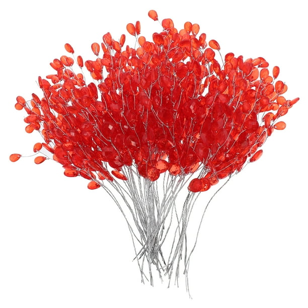 FELTECHELECTR 50 cuentas de flores acrílicas para decoración de ramos, bodas, fiestas y tocados.