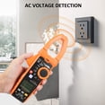 thumbnail image 4 of Lepmerk Professional True RMS Digital Clamp Meter - 6000 Counts, Auto-Ranging AC/DC Voltage, Current, Resistance, Capacitance, Temperature, Continuity, Duty Cycle - Orange PM2128 with Battery Included, 4 of 6