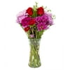 Fresh-Cut Mixed Mother's Day Flower Bouquet in Glass Vase, Minimum 15 Stems, Colors Vary