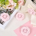 thumbnail image 3 of 4pcs Cloth Art Camelia Brooch Pins Platinum Tone Iron Pin for Clothes Bags Multi-Layer Flower Badge Pink 67.5x33mm, 3 of 9