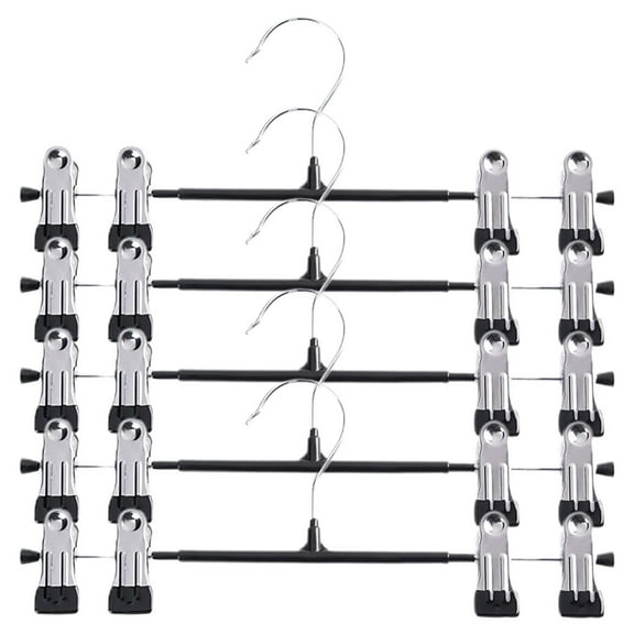 PACK 12Inch Pant Hangers Skirt Hangers with Clips Non-Slip Hangers for Heavy Duty Ultra Thin Space Saving Hangers