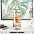 thumbnail image 2 of DecMode 16" Abstract Spanish Bottle Recycled Glass Vase with Swirled Colored Glass Bands, 2 of 10