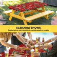 thumbnail image 6 of Red Christmas Table Cloths for 5 Foot Rectangle Tables, Xmas Tree Snowflake Stars Farmhouse Patio Waterproof Elastic Fitted Tablecloths, Washable Rectangular Table Cover for Camping, 6 of 8