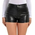 thumbnail image 2 of POROPL Jean Shorts for Women Denim Summer High Waist Stretch Casual Shorts Leather Short, 2 of 7
