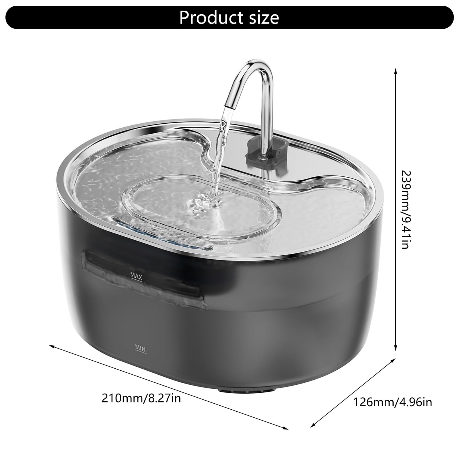Automatic Circulating Cats Drinking Fountain High Capacity Stainless Steel Pet Water Dispenser Pet Drinking Supply