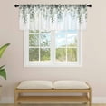 thumbnail image 4 of Green Eucalyptus Leaf Semi Sheer Valance Curtains, Farmhouse Vintage Watercolor Eucalyptus Leaves Voile Valances Curtain Rod Pocket Small Window Treatment for Kitchen Bathroom Cafe 54"x18", 4 of 9