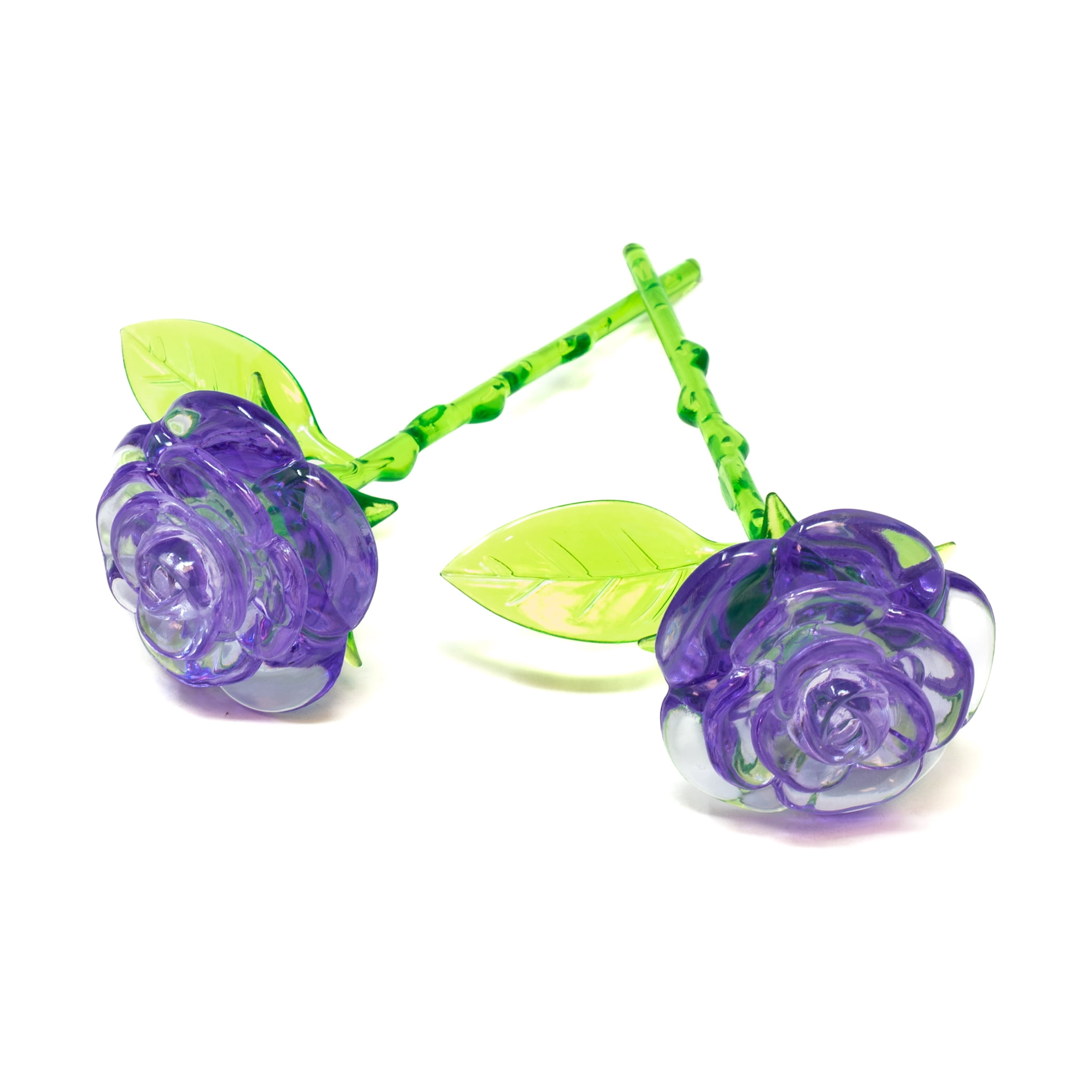 AreYouGame.com 3D Crystal Puzzle - Roses in a Vase (Purple): 47 Pcs