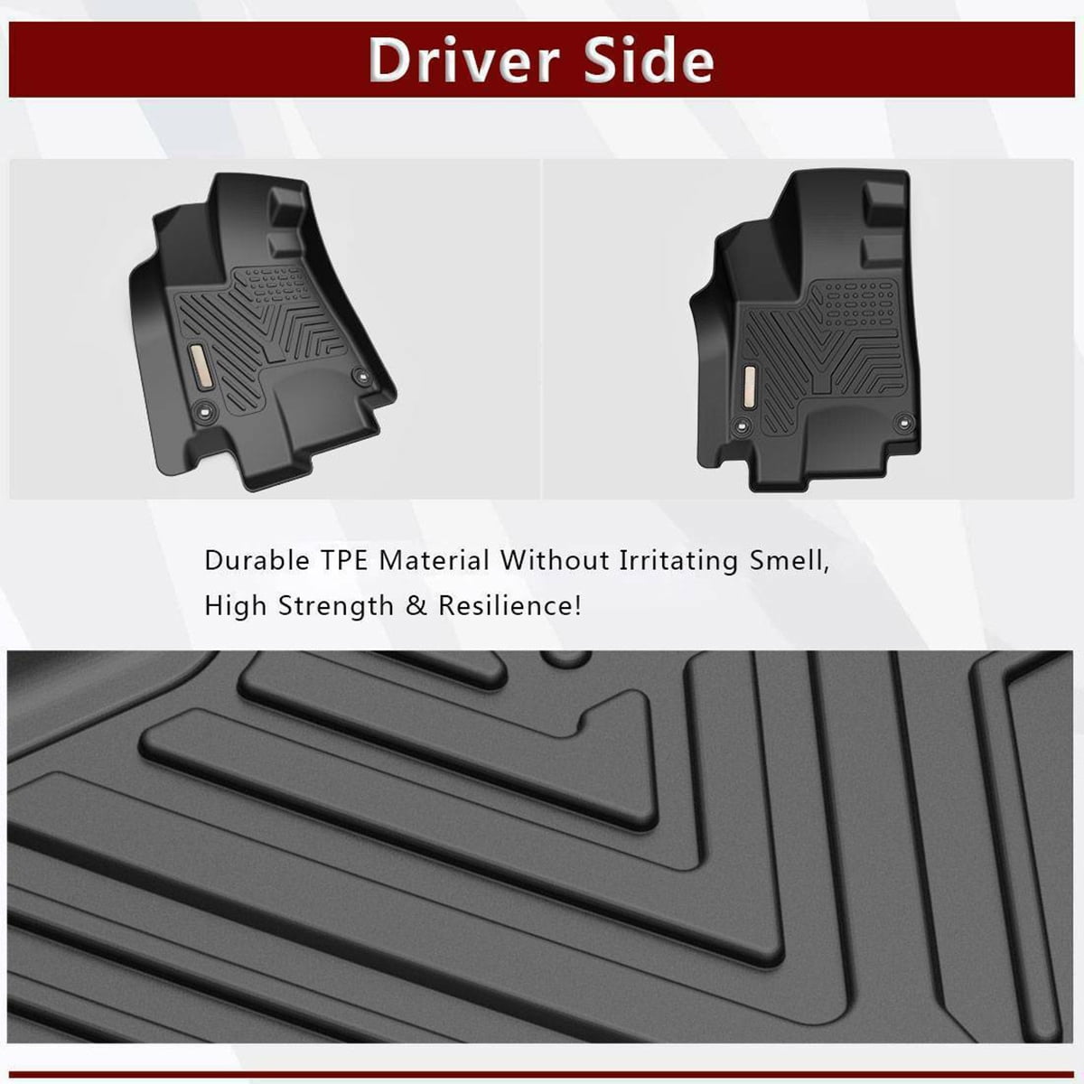 RVNI TPE Rubber 1st & 2nd & 3rd Row for 15 16 17 18 19 20 21 2022 Ford Edge Floor Mats Set,All-Weather Protection