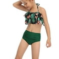 thumbnail image 5 of URMAGIC URMAGIC Mommy and Me Matching 2-Piece Bikini Set Girls Women Halter Ruffle Falbala Bathing Suit/Hawaii Leaf, 5 of 10