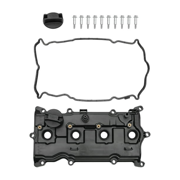 Tapa de válvula del motor frontal Unique Bargains con junta No.132643KY0A para Nissan Altima 2.5L 2013-2017 Plástico Negro 1 Juego