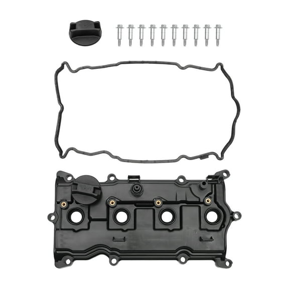 Unique Bargains Front Engine Valve Cover with Gasket No.132643KY0A for Nissan Altima 2.5L 2013-2017 Plastic Black 1 Set