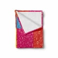 thumbnail image 2 of Colorful Soft Flannel Fleece Throw Blanket, Vivid Geometrical Themed Continuous Pattern with Raindrops on Abstract Squares, Cozy Plush for Indoor and Outdoor Use, 50" x 70", Multicolor, by Ambesonne, 2 of 6
