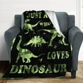 thumbnail image 6 of Just A Boy Who Loves Dinosaur Throw Blanket 80"X60" Soft Flannel Blankets for Bed Couch Plush Cozy Blanket for Adults Kids Micro Fleece Throws, 6 of 6