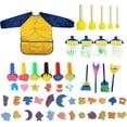 thumbnail image 1 of 44pcs Sponge Painting Brushes Kit Mini DIY Painting Kits Early Learning Kids Paint Set Child Play Gift, 1 of 9