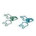 thumbnail image 3 of 100 Uds Clips bonitos para carpetas Bling Bling Abrazaderas de papel multiusos forma de conejo color azul y verde, 3 of 12