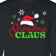 thumbnail image 4 of Inktastic Grandma Claus with Christmas Santa Hat and Snowflakes Long Sleeve T-Shirt, 4 of 5