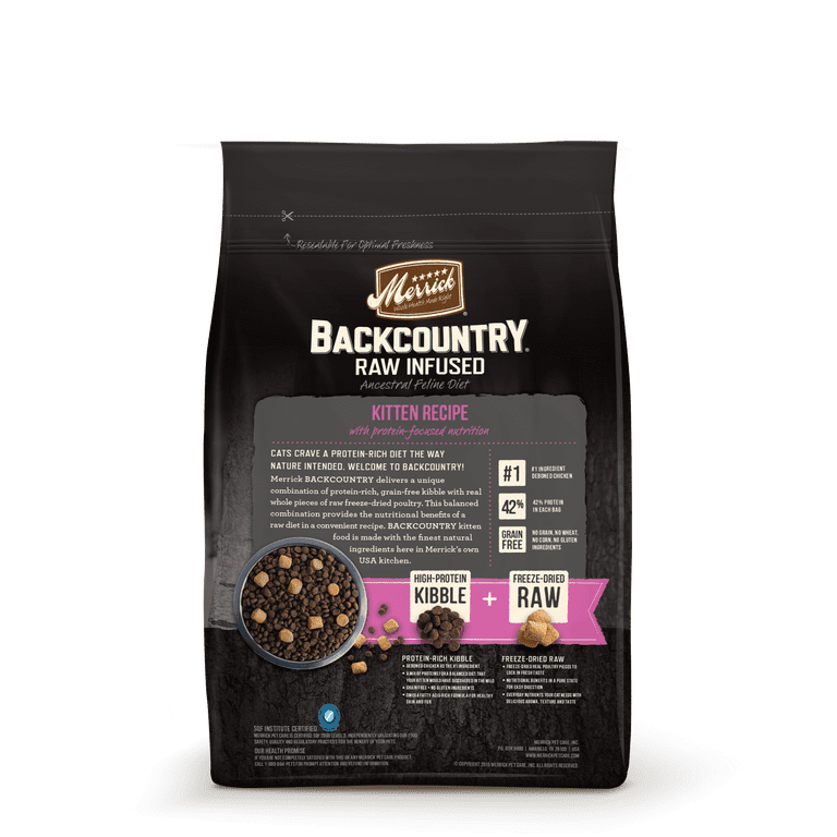 Merrick Backcountry Kitten Grain Free Dry Cat Food 3 lb. Bag