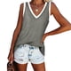 thumbnail image 2 of Jumpingount Camiseta sin mangas con cuello en V para mujer Camiseta sin mangas de color casual para mujer Camiseta sin mangas con bloque en V Prendas para la parte del cuerpo Raya negra L Jumpingount  AP002686-28, 2 of 6