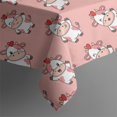 thumbnail image 5 of Pink Cow Heart Pattern Rectangle Tablecloth 60"x120",Waterproof Polyester Rectangle Table Cloth, Wipeable Spillproof Polyester Tablecloth for Dining, Camping, Indoor and Outdoor, 5 of 6