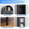 thumbnail image 3 of Metal Arched Bookcase Cabinet, Arch Display Storage with Glass Doors & 2 Shelves for Living Room, Kitchen, Office, Black, 3 of 7