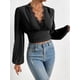 thumbnail image 2 of Blusa de encaje renacentista para mujer Camisa medieval de manga larga fruncida, 2 of 6