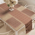 thumbnail image 2 of Ambesonne Geometric Table Runner & Placemats, Squares Rhombuses, Placemat 4 pcs + Runner 14"x72", Burnt Sienna Beige, 2 of 2