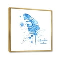 thumbnail image 3 of Designart 'Ethnic Blue Feather On White' Bohemian & Eclectic Framed Canvas Wall Art Print, 3 of 5