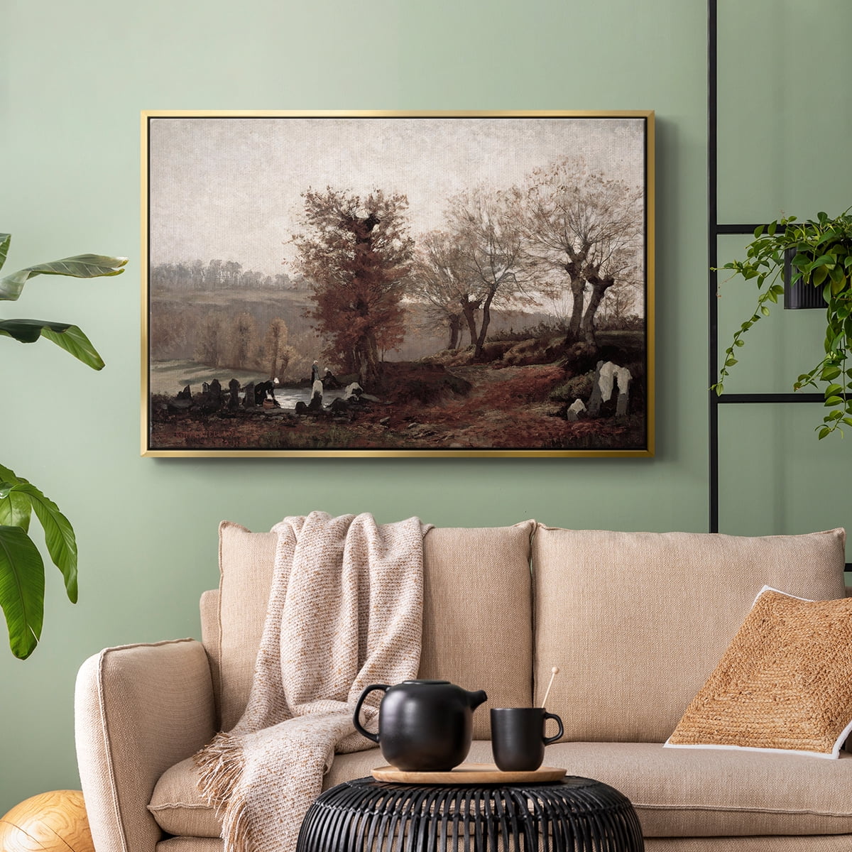 Vintage Landscape-CCCVIII By Wexford Home Framed in Gold Wood Gallery Wrapped Canvas 27 in. x 41 in.