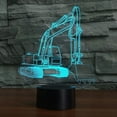 thumbnail image 3 of Abstractive 3D Optical Illusion Excavator Colorful Lighting Effect Touch Switch USB Powered LED Decoration Night Light Desk Lamp for Holiday Birthday Gift, 3 of 7