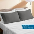 thumbnail image 2 of 600 Thread Count Egyptian Cotton 2-Piece Pillowcase Set with Envelope Closure, Queen Size (20" x 30") Elephant Grey Solid, 2 of 4