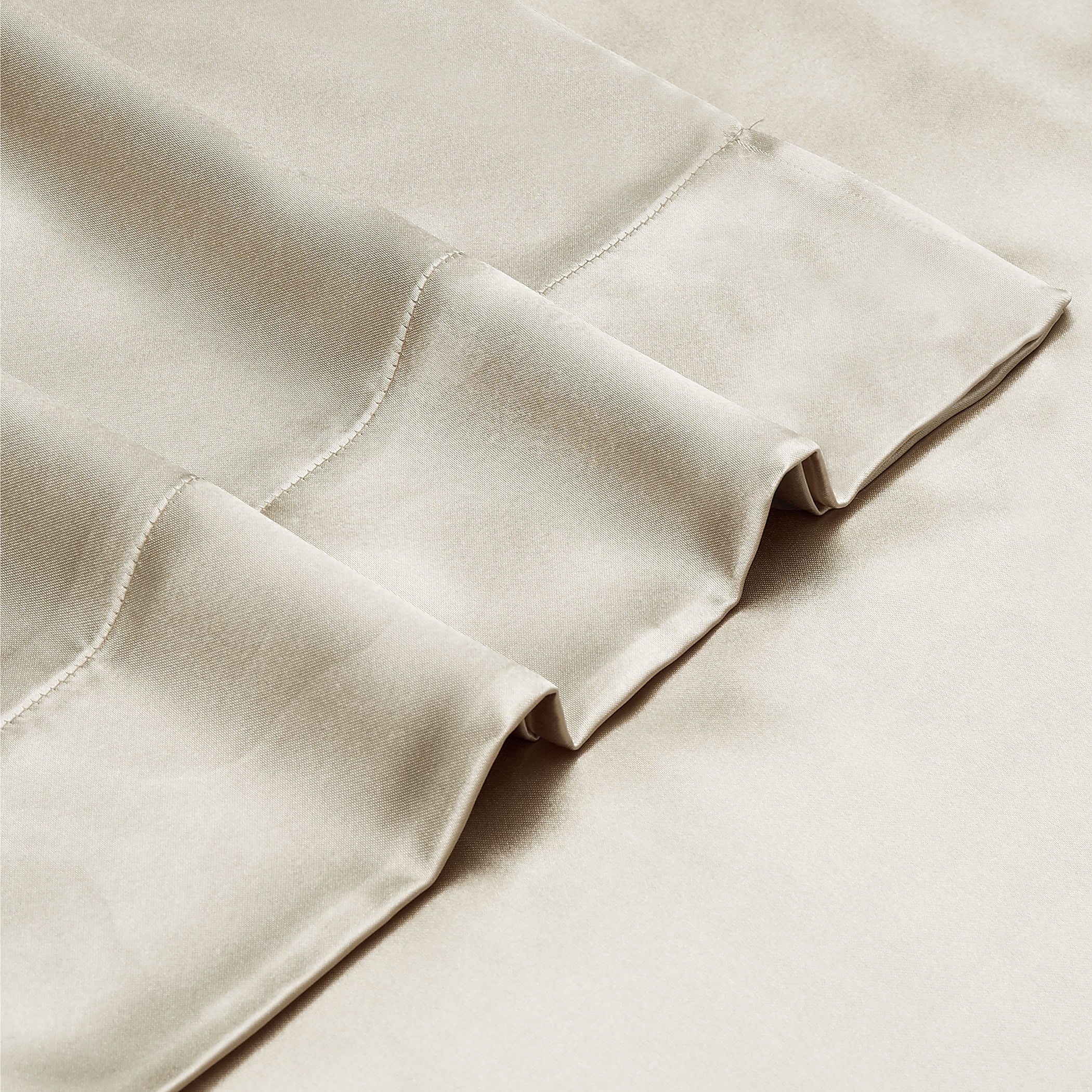 Satin Radiance 230 Thread Count Brown Polyester Sheet Sets, Queen, (4 Pieces )