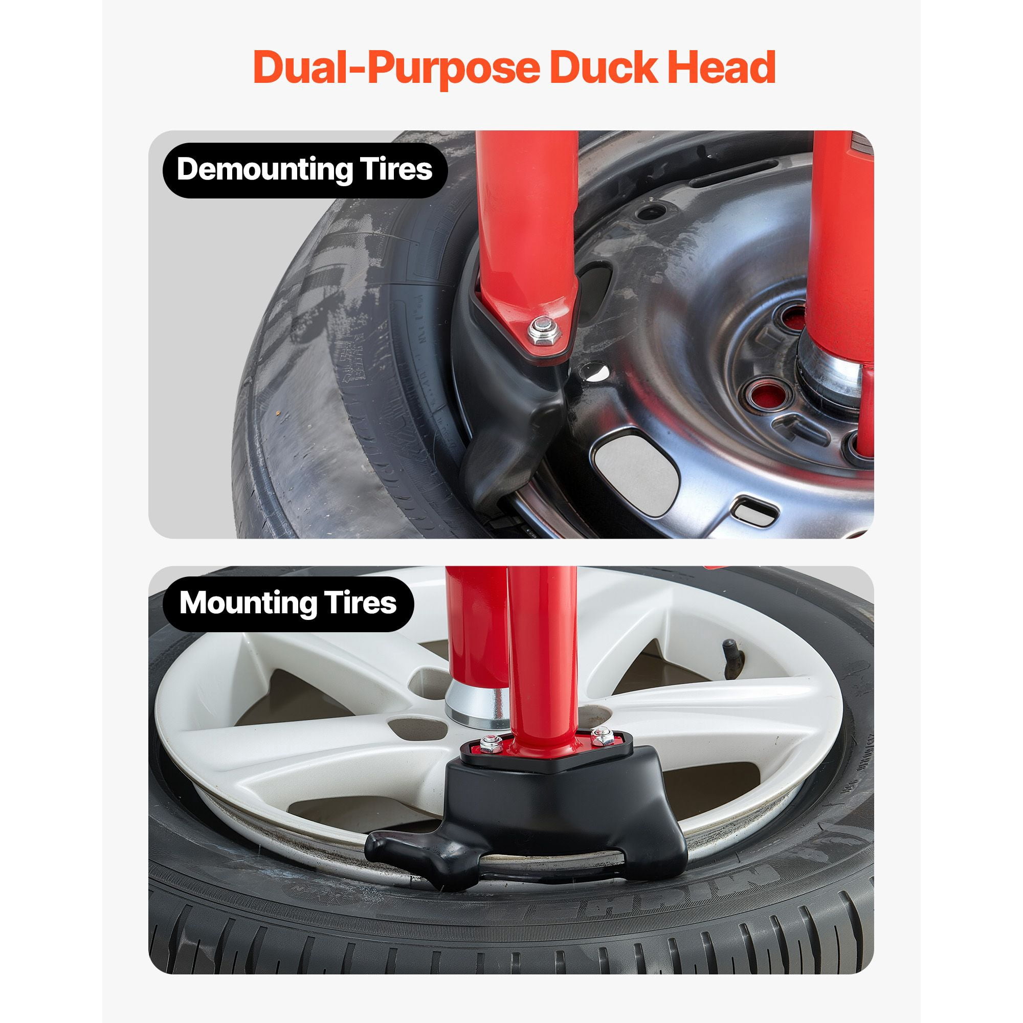 Manual Tire Changer Duck Head Kit with Silver Cone, Fit for 16"-21" Wheels, Heavy Duty Manual Tire Changer Duck Head Adapter Kit, Mounting and Demounting Tool for Most Cars, SUVs, Trucks, ATVs