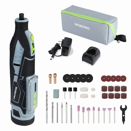 WORKPRO 12V Cordless Rotary Tool Kit Engraver Sander Polisher 5 Variable Speeds
