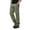 Army Green, variant on IROINNID Cargo Pants For Men Solid Color able Outdoor Overalls Large Multi Pocket Medium Waist Loose Mountaineering Elastic Waist Pants