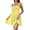 08# Yellow, variant on Qwertyu Sundresses for Women Smocked Spaghetti Strap Square Neck Mini Babydoll Dress Casual Summer Flowy Tiered Ruffle Dress Beige 2XL