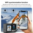 thumbnail image 6 of Action Camera, 30M Waterproof Camera 170° Wide Angle EIS Stabilization WiFi Adjustable Wide Angle Helmet Camera with 64GB Card, 4K 20MP Sports Video Camera WiFi with Touch Screen Dual Screen, 6 of 10