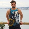 thumbnail image 6 of Picia Sunset Sunflower Dog Printed Men’s Performance Tank, Men's Workout Tank Top Moisture-Wicking Tank Top Muscle tee, Breathable Workout Shirt-4X-Large, 6 of 7