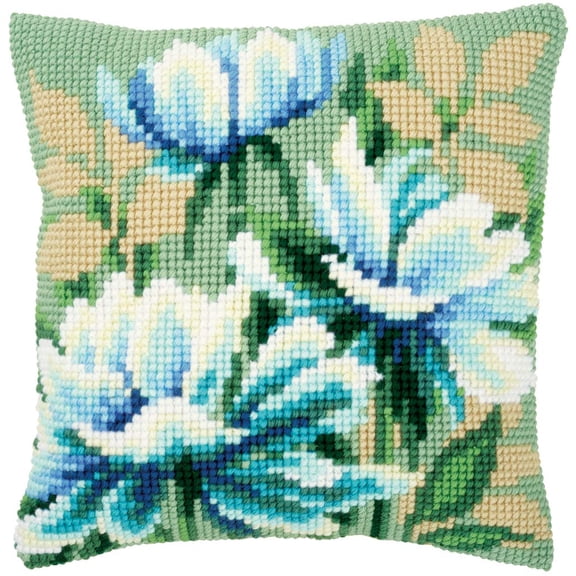 Vervaco Cross Stitch Cushion Kit Japanese Anemones 1 16" x 16"