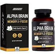 Alpha Brain Premium Nootropic Brain Supplement, 90 Count, for Men & Women - Caffeine-Free Focus Capsules for Concentration, Brain & Memory Support - Brain Booster Cat's Claw, Bacopa, Oat Straw