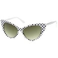thumbnail image 2 of Women's Retro Polka Dot Oversize Cat Eye Sunglasses 50mm (White-Black / Smoke Gradient), 2 of 4