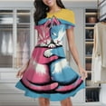 thumbnail image 2 of Cute Cats Sleeping Together Women's Classic Swing Skater Dress Casual Work Party Cocktail Dresses, 2 of 6