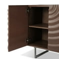 thumbnail image 5 of Christopher Knight Home Modern Sculptural 60" Sideboard, Ripple Doors, Adjustable Shelves, Metal Legs, Brown, 5 of 8