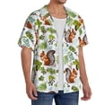 thumbnail image 2 of Fuzoiu Mosaic Forest Squirrel Print Men's Casual Short,Men's Short Sleeve Shirt,Mens Casual Button Down Shirts,Cuban Collar Summer Shirt for Beach, Vacation, and Outdoor Activities-Large, 2 of 5