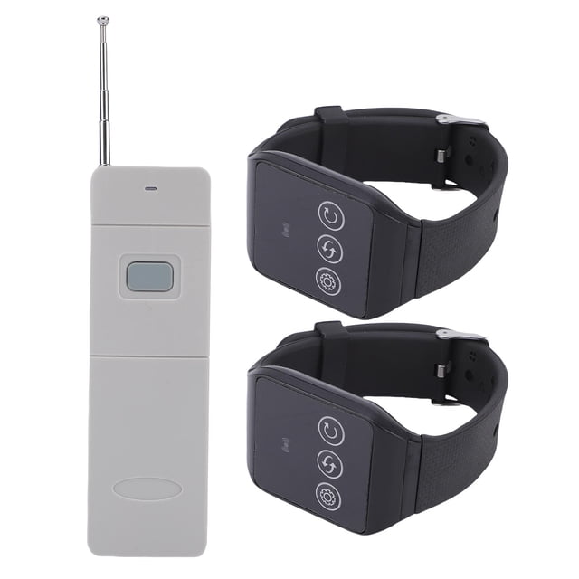 Wireless Wireless Calling System with 2 Watch Receivers 1 Transmitter Water Proof Wireless Caregiver Pager Nurse Call System for Restaurant Food Truck
