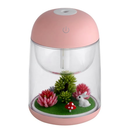 

USB Air Humidifier Micro Landscape Home Office Decoration Mist Maker Night Light Pink